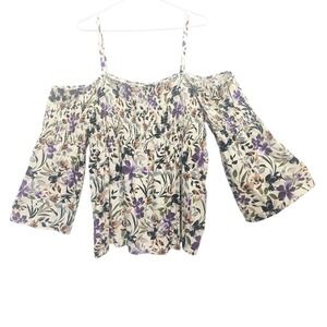 Torrid Floral Off Shoulder Smocked Bell Sleeve Top Plus Size 3
